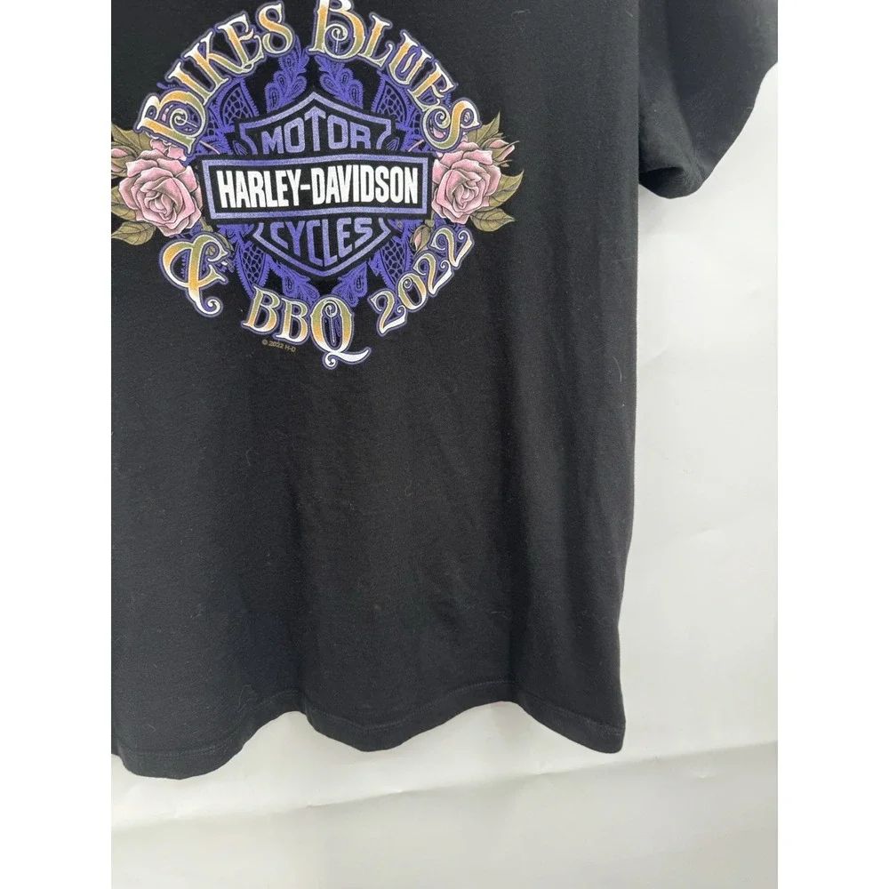 Harley Davidson‎ Pig Trail Rogers, Arkansas T-Shirt Women XL Black Biker Moto